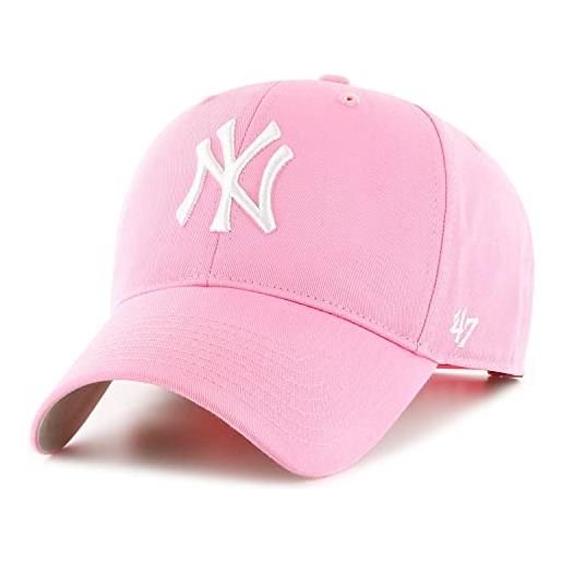 47 brand mlb new york yankees kids cap b-rac17ctp-rsa, girl cap with a visor, pink, one size eu