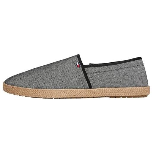 Tommy Hilfiger uomo espadrillas chambray con logo, nero (black), 40