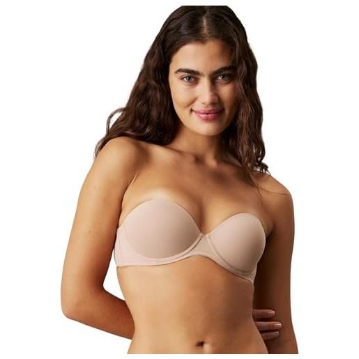 Calvin Klein donna reggiseno senza spalline strapless push up elasticizzato, beige (sand dune), 1d