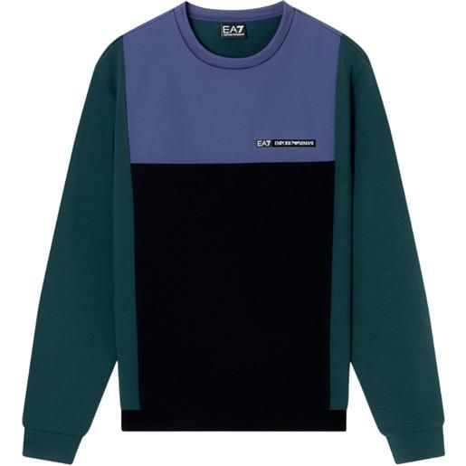 Armani EA7 ea7 felpa athletic colour block uomo beetle