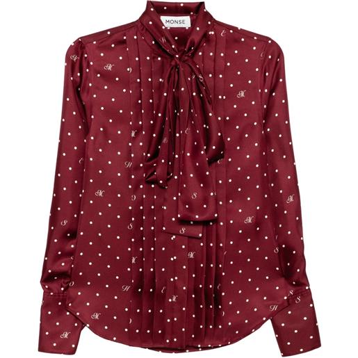 Monse camicia con nodo - rosso