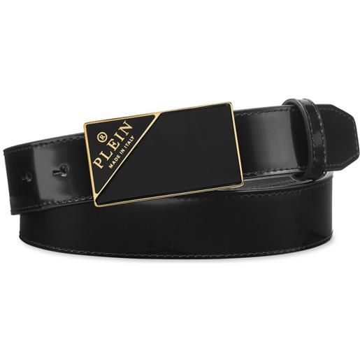 Philipp Plein cintura con fibbia logo - nero