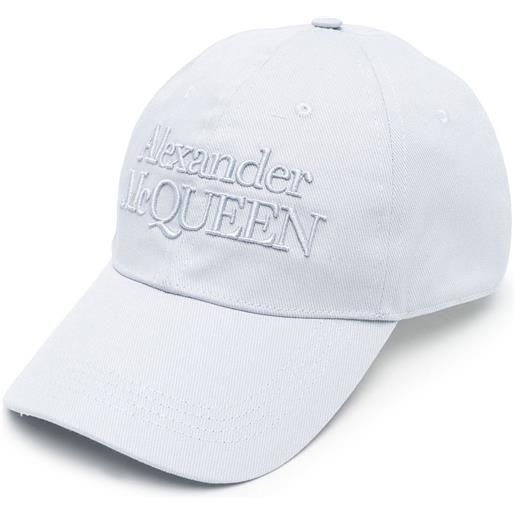 Alexander McQueen cappello da baseball con ricamo - blu