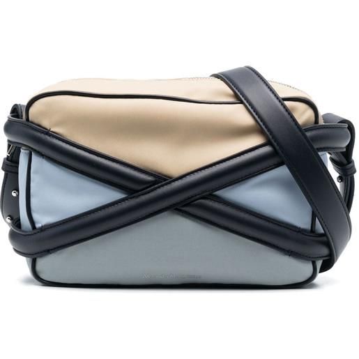Alexander McQueen borsa a tracolla con stampa - blu