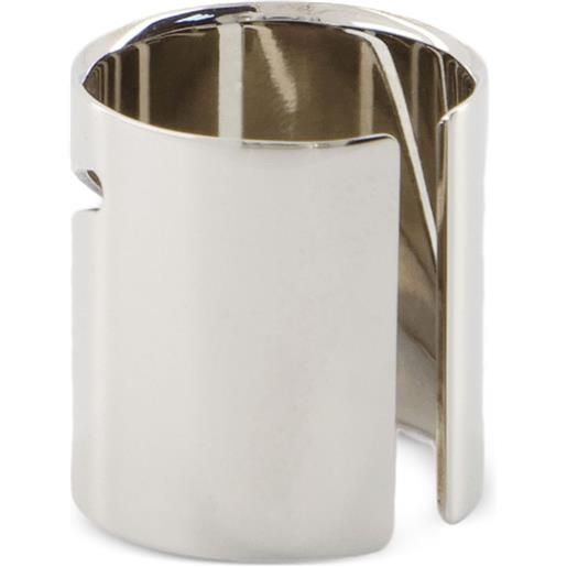 Alexander McQueen anello identity tag inciso - argento