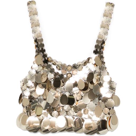 Rabanne top crop con decorazione - oro