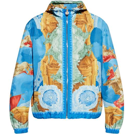 Versace giacca medusa con zip - blu