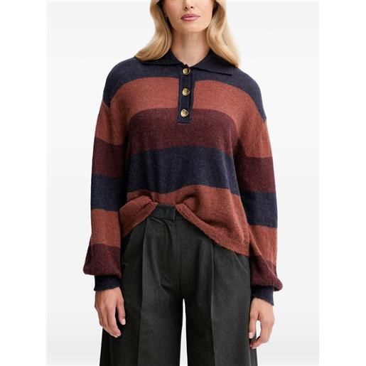 Sessùn top in maglia a righe - marrone