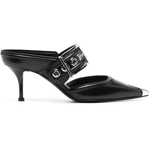 Alexander McQueen mules punk 65mm con fiocco - nero