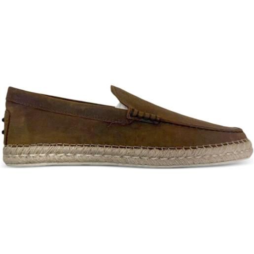 Tod's espadrillas stile mocassini in pelle - marrone