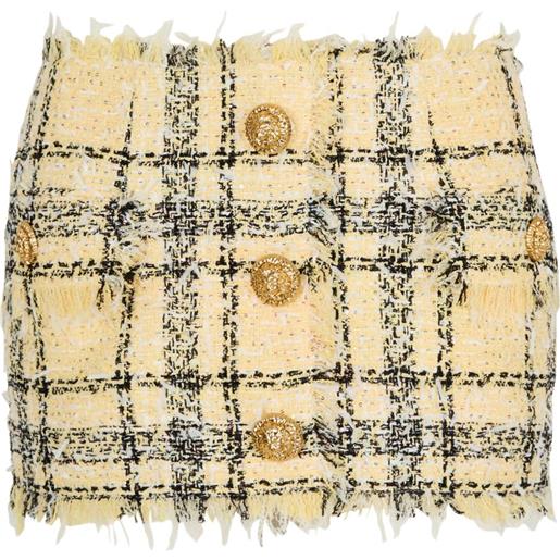 Balmain minigonna in tweed - giallo