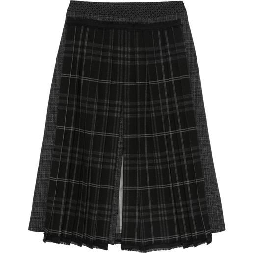 Antonio Marras gonna midi tartan plissettata - nero
