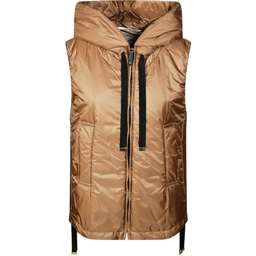 Max Mara gilet greengo con cappuccio - marrone