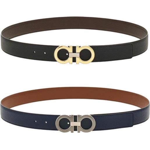 Ferragamo reversible gancini buckle belt - nero