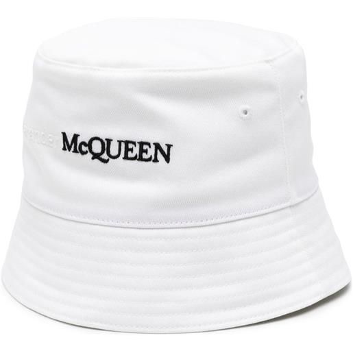 Alexander McQueen cappello bucket con ricamo - bianco