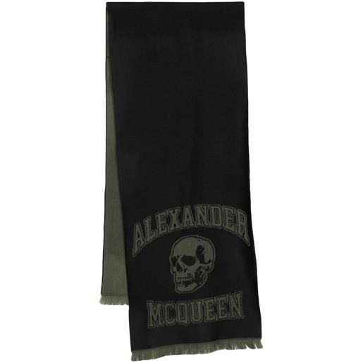 Alexander McQueen sciarpa con logo jacquard - nero