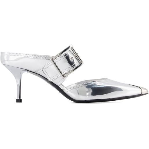 Alexander McQueen mules con fibbia 60mm - argento