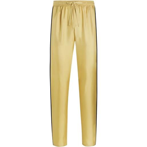 Dolce & Gabbana pantaloni con coulisse e riga laterale - giallo