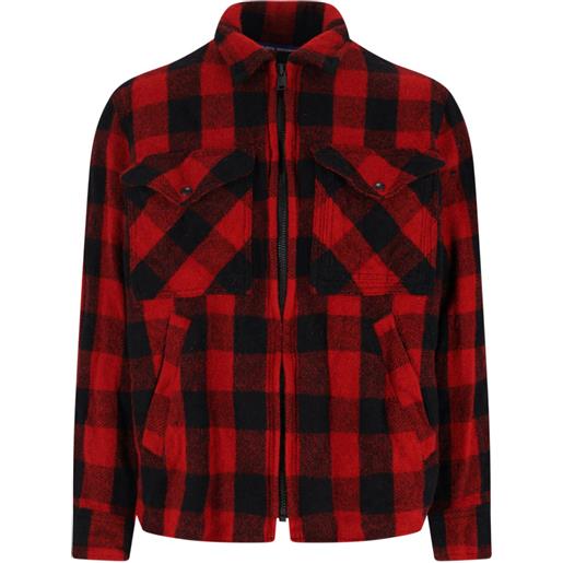 Junya Watanabe MAN giacca-camicia a quadri - rosso
