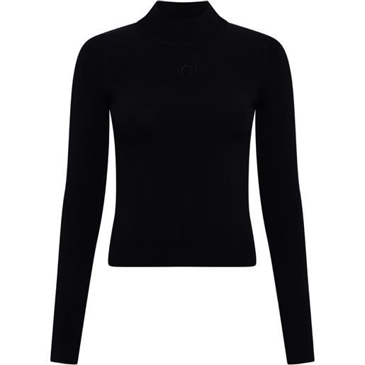 Marine Serre top a collo alto - nero