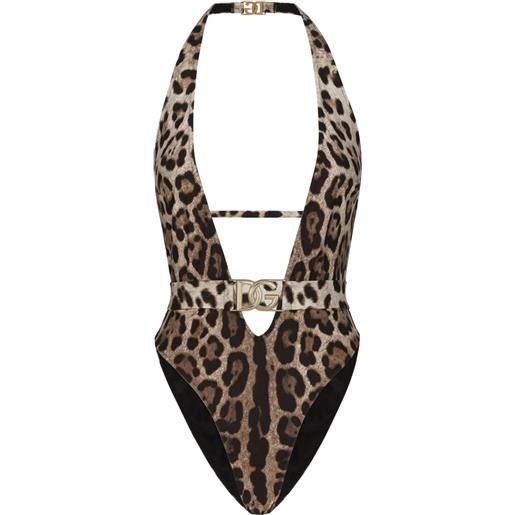 Dolce & Gabbana costume da bagno leopardato - marrone