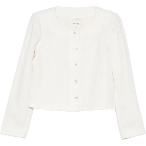 Posse emma single breast jacket - bianco