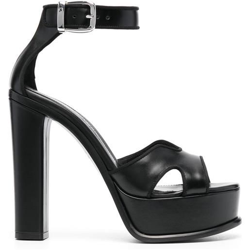 Alexander McQueen pumps con punta aperta 140mm - nero