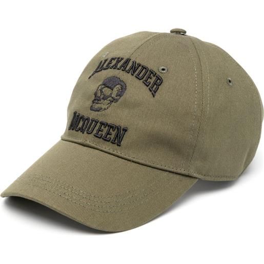 Alexander McQueen cappello da baseball con ricamo - verde