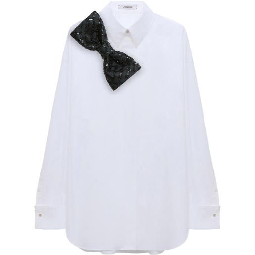 Dorothee Schumacher blusa poplin power con paillettes - bianco