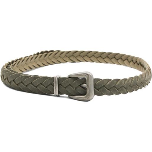 Brunello Cucinelli braided embellished belt - verde