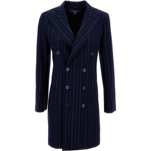 Ralph Lauren Collection abito corto camden gessato doppiopetto - blu