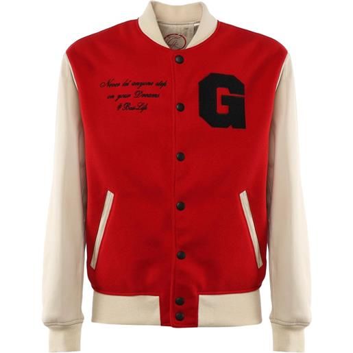 Giuliano Galiano giacca varsity con maniche in pelle - rosso
