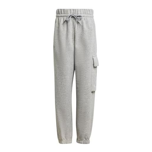 adidas unisex - bambini essentials single pocket cargo pants, medium grey heather/white, 3-4 years