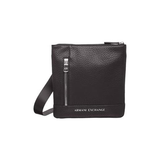 Armani Exchange pebble armani - crossbody flat, da uomo, colore: nero, nero, taglia unica