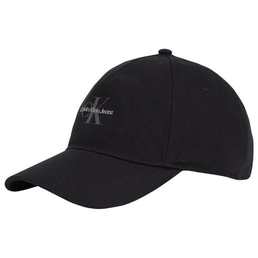 Calvin Klein uomo cappellino mono logo panel in cotone, nero (black), taglia unica