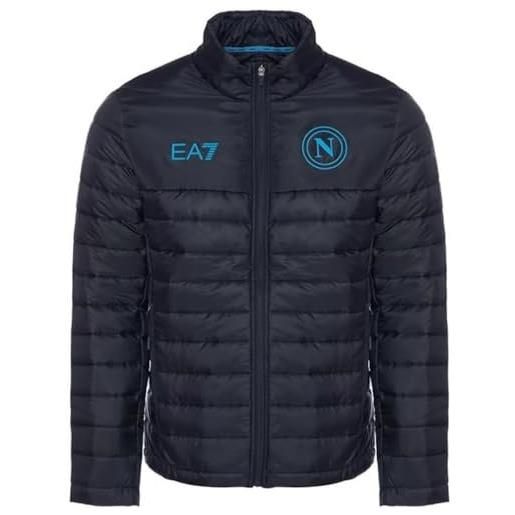 Ssc napoli piumino blu, ea7, prodotto ufficiale, logo sscn, invernale, chiusura zip, xl