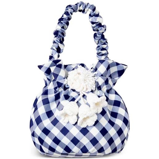 Self-Portrait Kids borsa a quadretti - blu