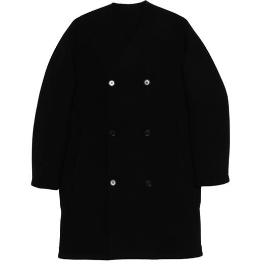 MACRON cappotto doppiopetto karl senza colletto - nero