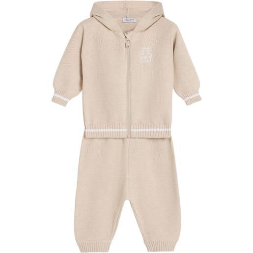 Brunello Cucinelli Kids tuta sportiva con motivo bernie - toni neutri