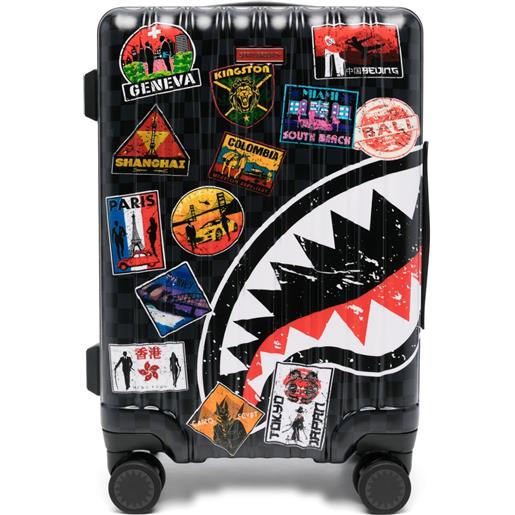 sprayground kid valigia global mogul lost ticket - nero