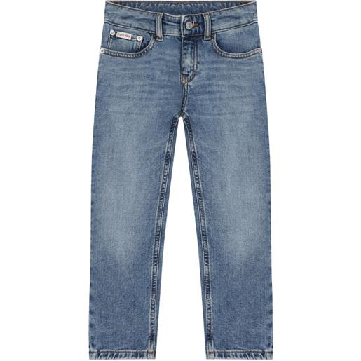 Calvin Klein Kids logo-patch jeans - blu