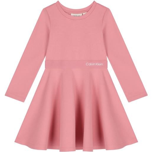 Calvin Klein Kids logo-detail logn-sleeves dress - rosa