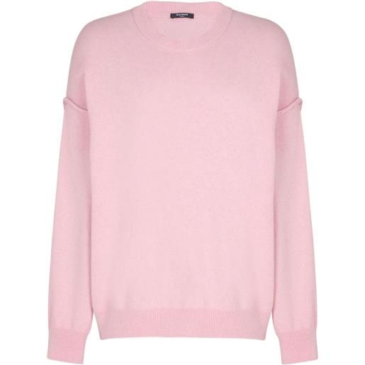 Balmain maglione girocollo in cashmere - rosa