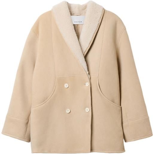 House Of Dagmar giacca doppiopetto in shearling - toni neutri
