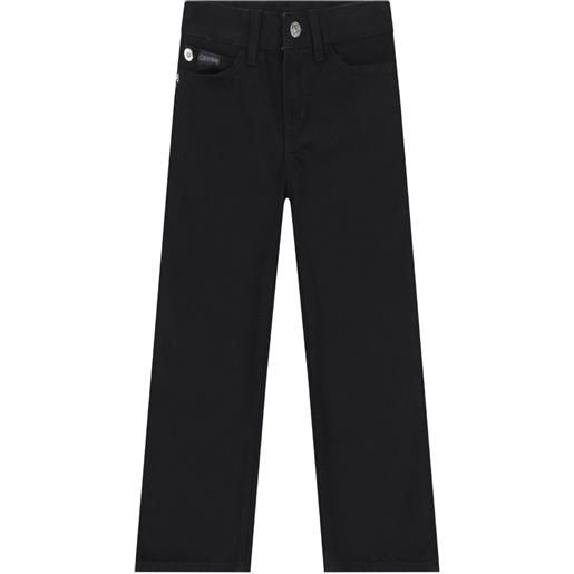 Calvin Klein Kids logo-patch jeans - nero