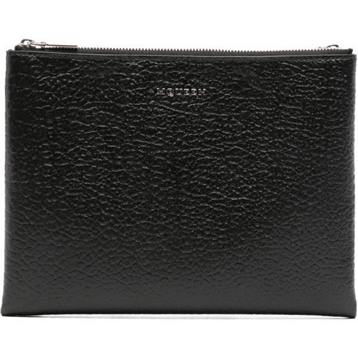 Alexander McQueen clutch con applicazione - nero
