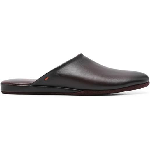 Santoni slippers con punta tonda - rosso