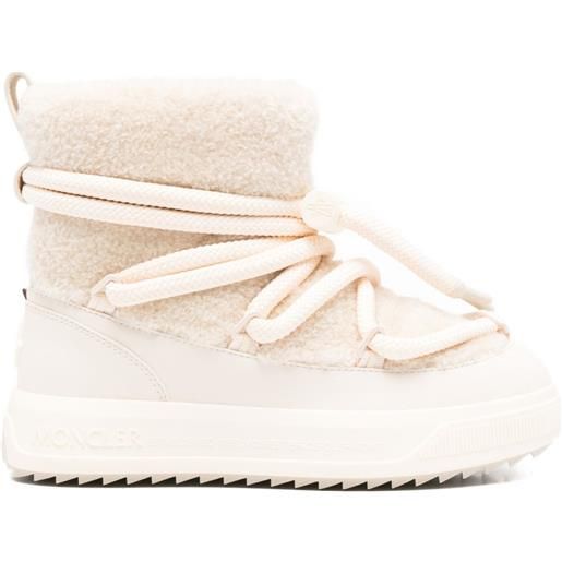 Moncler 42mm shearling lace-up snow boots - toni neutri