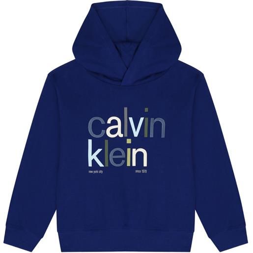 Calvin Klein Kids logo-detail hoodie - blu