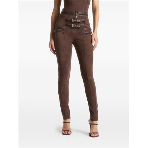 Manière De Voir buckle-detail leggings - marrone